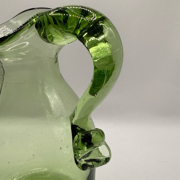 Green Glass Pitcher - Picture 5 of 6